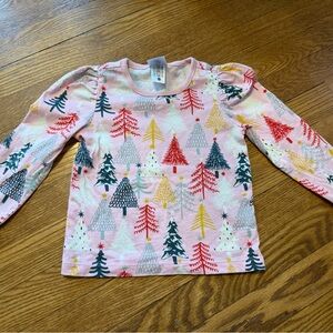 Hanna Andersson Pink Tree Print Long Sleeve Tee